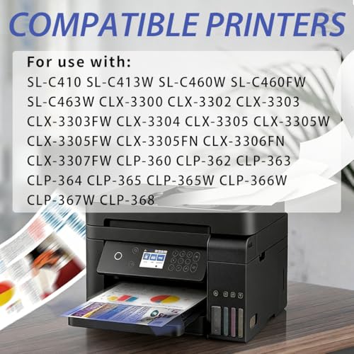 Color Print Compatible CLP365W Toner Cartridge Replacement for Samsung 406S Toner CLT-406S CLTK406S CLT406S for Xpress SL-C410W SL-C460FW CLX-3305FW CLX-3306W CLP-360 CLP-365W Printer (4-Pack, BCMY) - Image 2