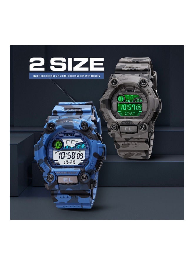 Kids' Water Resistant Digital Sports Watch J4605GR-L - 35 mm - Green/Black