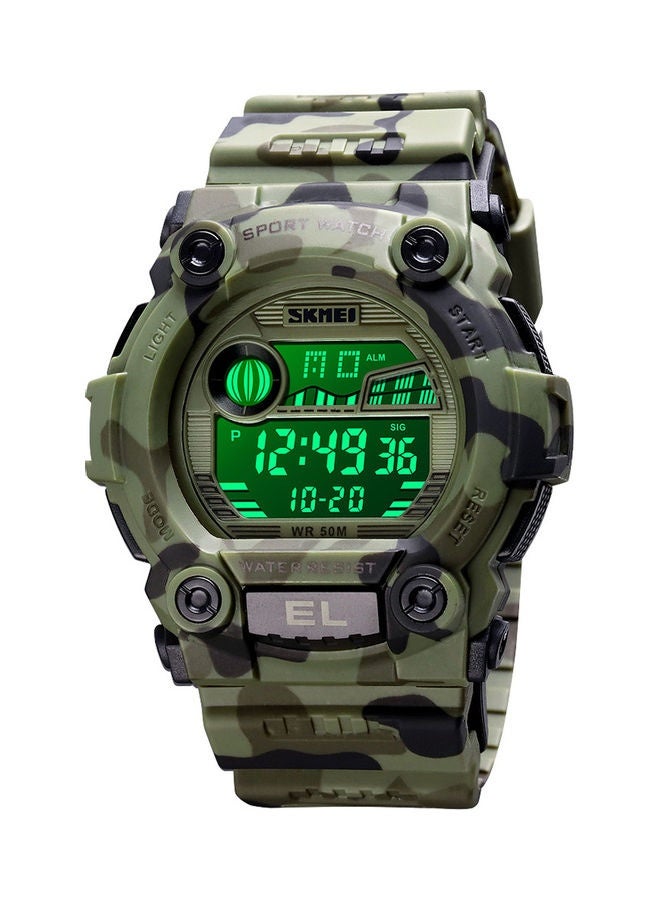 Kids' Water Resistant Digital Sports Watch J4605GR-L - 35 mm - Green/Black