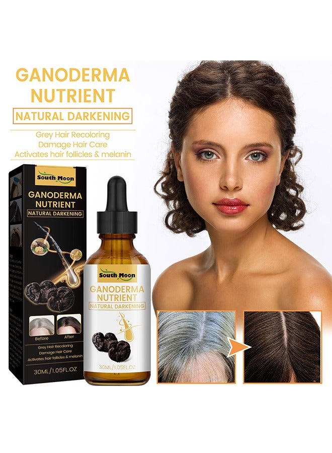 ساوث مون غانوديرما نيوترينت - له تأثير مكمل لبصيلات الشعر وإصلاح تلف الشعر وتنشيط بصيلات الشعر والميلانين والحصول على شعر أسود لامع 30 مل - Image 1