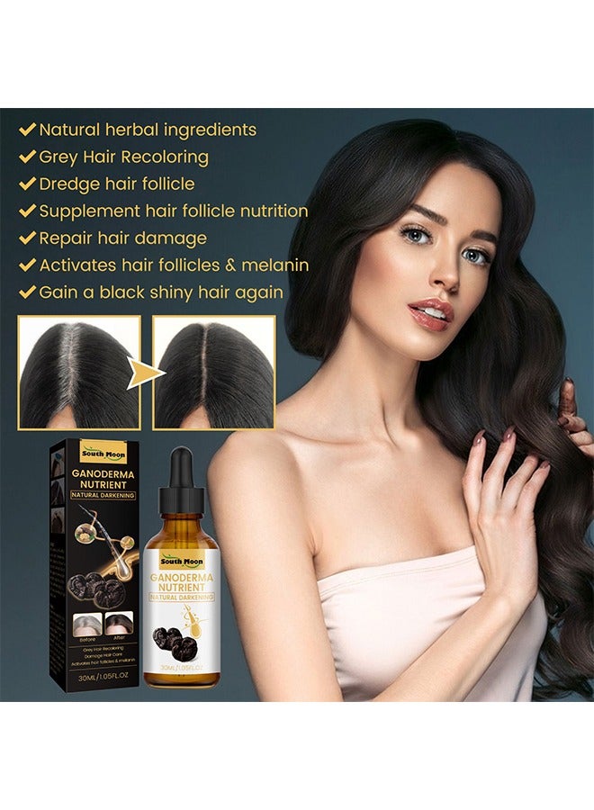 ساوث مون غانوديرما نيوترينت - له تأثير مكمل لبصيلات الشعر وإصلاح تلف الشعر وتنشيط بصيلات الشعر والميلانين والحصول على شعر أسود لامع 30 مل - Image 3