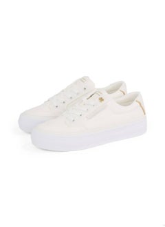 TOMMY HILFIGER Women's Essential Textile Trainers - Cotton, White  - Image 2
