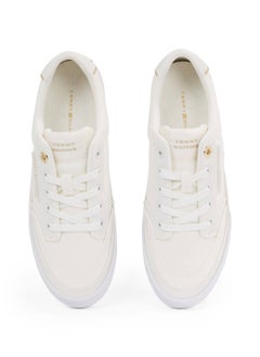 TOMMY HILFIGER Women's Essential Textile Trainers - Cotton, White  - Image 4