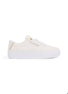 TOMMY HILFIGER Women's Essential Textile Trainers - Cotton, White  - Image 1