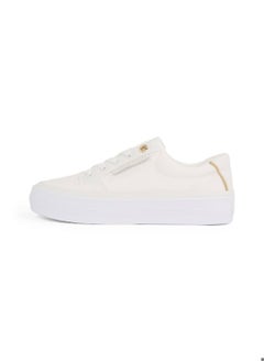 TOMMY HILFIGER Women's Essential Textile Trainers - Cotton, White  - Image 5