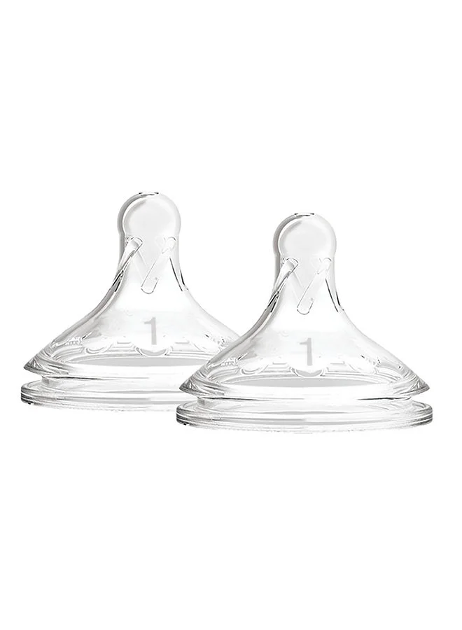 Dr. Brown’s Level 1 Wide-Neck Silicone Options And Nipple, Pack of 2