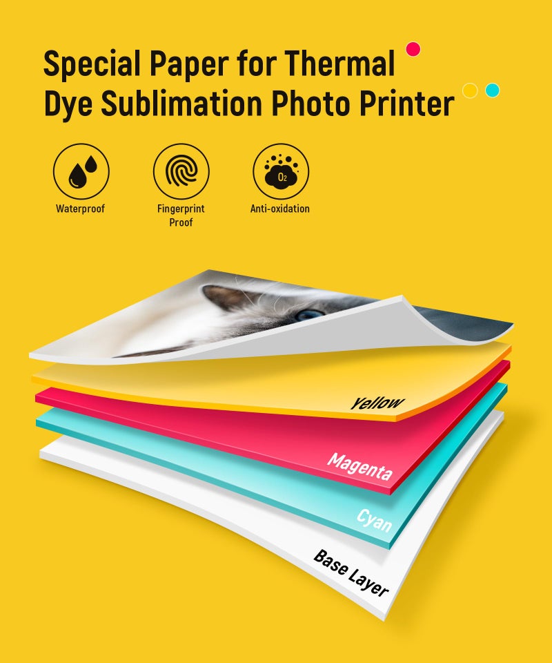 Liene Amber M100/M200/M110/M210 4x6" Photo Printer 80 Sheets Photo Paper & 2 Ink Cartridges Refill, Dye Sublimation, Only for Liene DHP512/DHP513/DHP514/DHP515 Printer, for Display, Framing, Scrapbook - Image 5