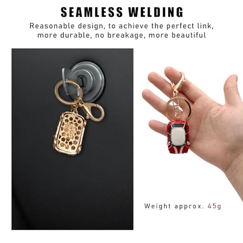 Sylvil Car Model Rhinestone Keychain, Creative Car Shape Keyring, 3D Metal Key Chain Gift for Men Women, Car Accessories (Red) - Image 5