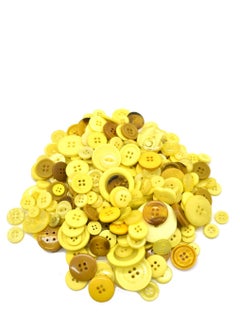 Excefore Resin Round Buttons DIY Craft Sewing Decorations for Kid's Painting Assorted Size (Yellow, 200g set)  - Image 1