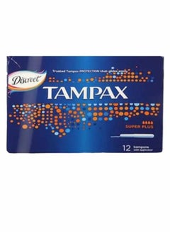 Tampax Super Plus Tampons, 12 Pcs, 12'S 