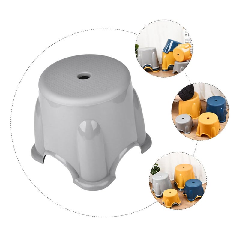 Anti Skid Plastic Stool Set Of 3 Space Gray 21x15cm For Bathroom Nursery - Image 5