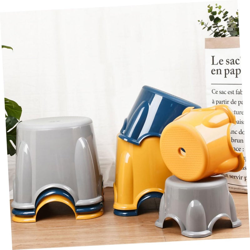 Anti Skid Plastic Stool Set Of 3 Space Gray 21x15cm For Bathroom Nursery - Image 3