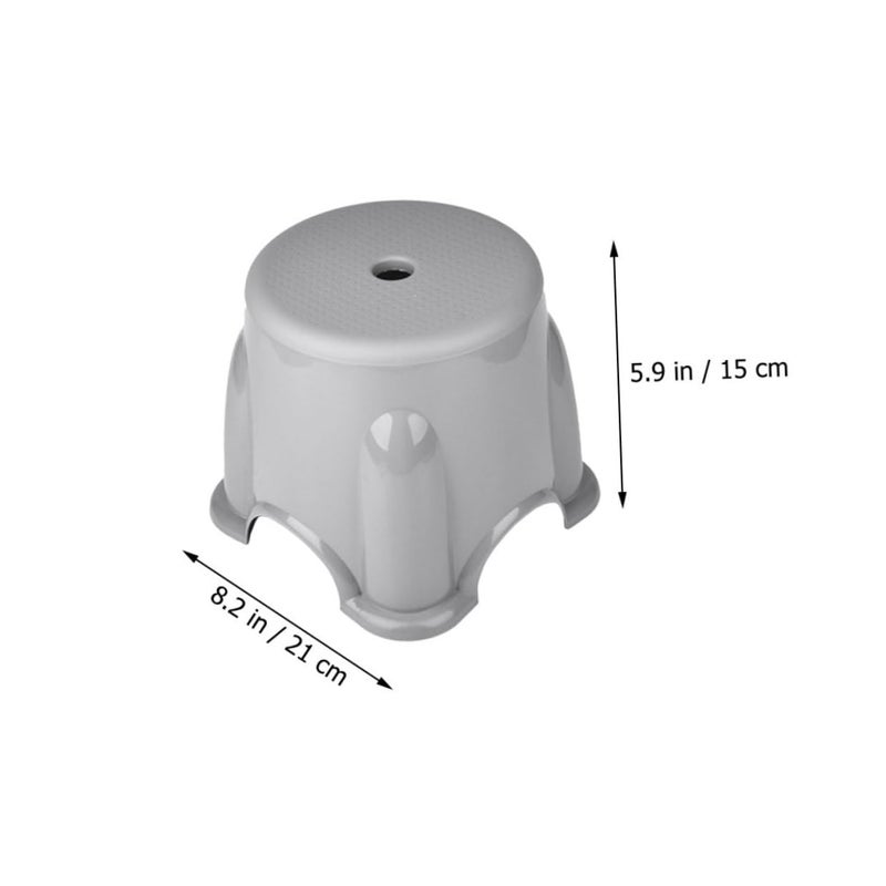 Anti Skid Plastic Stool Set Of 3 Space Gray 21x15cm For Bathroom Nursery - Image 4