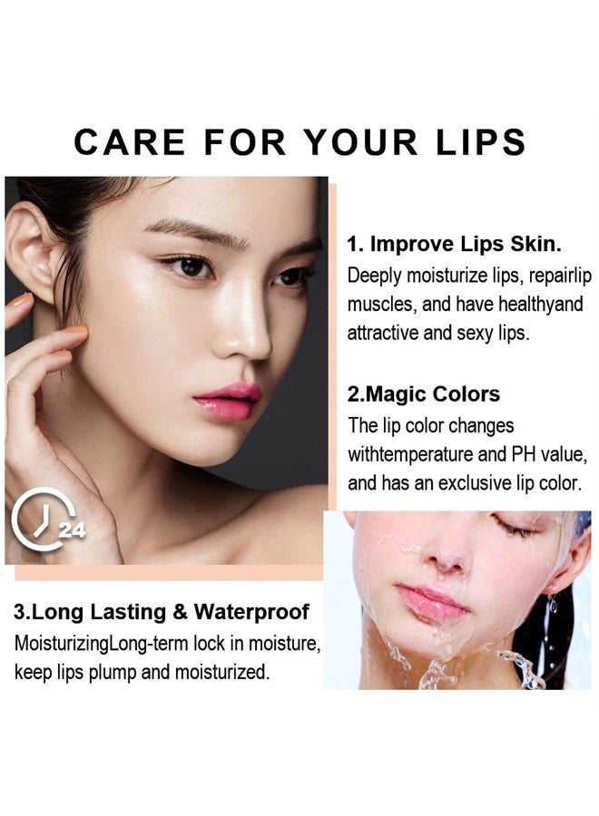 evpct 3Pcs Aloe Vera Strawberry Black Red Cherry Lip Color Changing Lipstick Tinted Lip Balm Set Magic PH Color Change Changing Jelly Lipstick Women labiales labial magicos mate 24 horas originales - Image 3