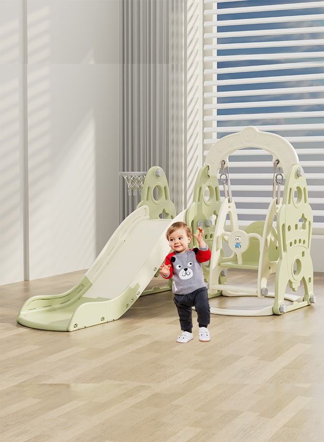 JSAITOYS Children Indoor Playground Kids Colorful Rocket Theme Plastic Swing Slide Baby Multifunctional Toys  - Image 1