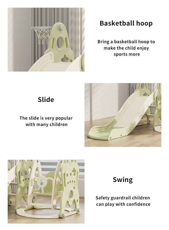 JSAITOYS Children Indoor Playground Kids Colorful Rocket Theme Plastic Swing Slide Baby Multifunctional Toys  - Image 3