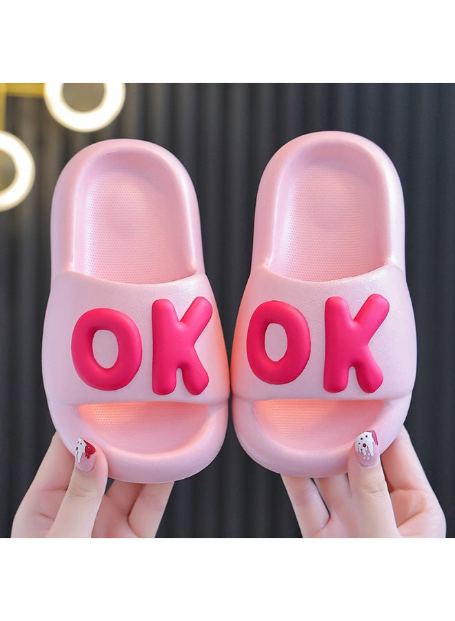 Letter-style Eva Children's Slippers, Cartoon Cute Non-slip Bath Slippers For Home And Outdoor Use, Suitable For Boys And Girls, Baby Sandals
