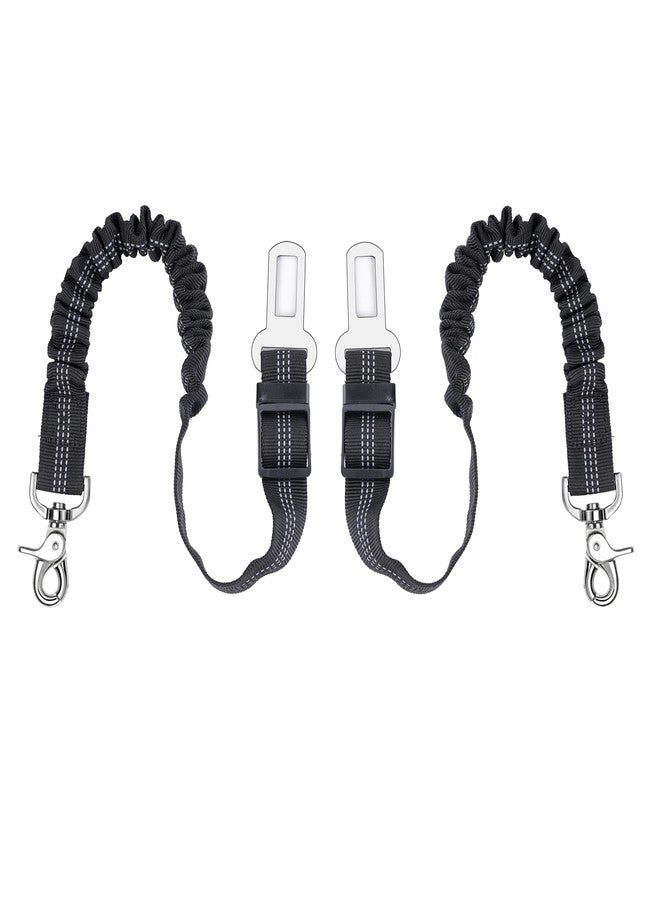 Ortarco Dog Seat Belt 2Pcs, Retractable Pet Car Harness, Adjustable Dog SeatBelts for Vehicle, Nylon Pet Safety with Elastic Bungee (Black) - Image 1