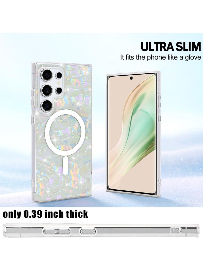 Sparkling Pearl Magnetic Case for Samsung Galaxy S24 Ultra 5G, Colorful Shockproof Phone Cover with MagSafe Compatibility, Durable Clear PC Design  - Image 4