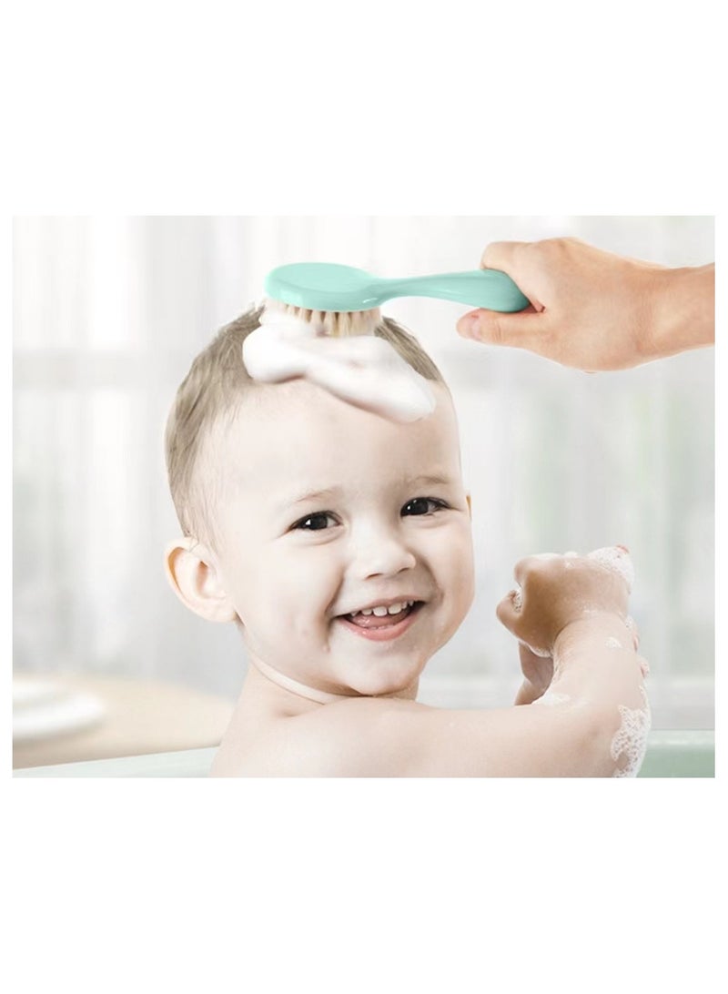 Newborn massage scalp, baby cleaning and care, wool brush and comb 2-piece set  - Image 1