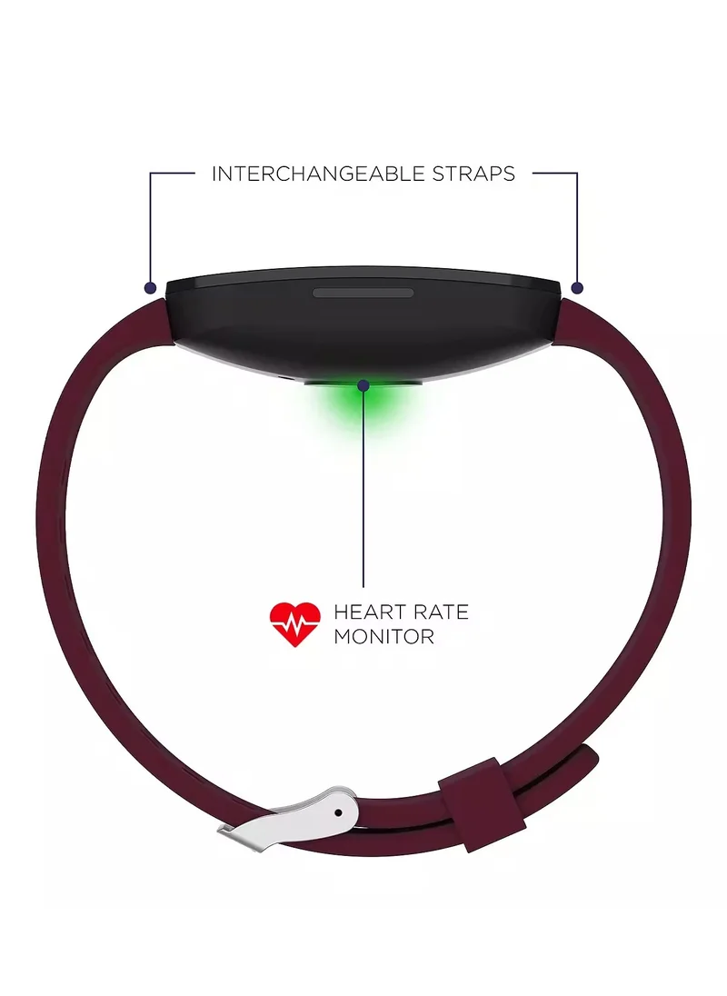 آي تاتش iTouch Unisex Interactive Activity Tracker Watch Black/Maroon with Silicone Strap, 500144B-G10