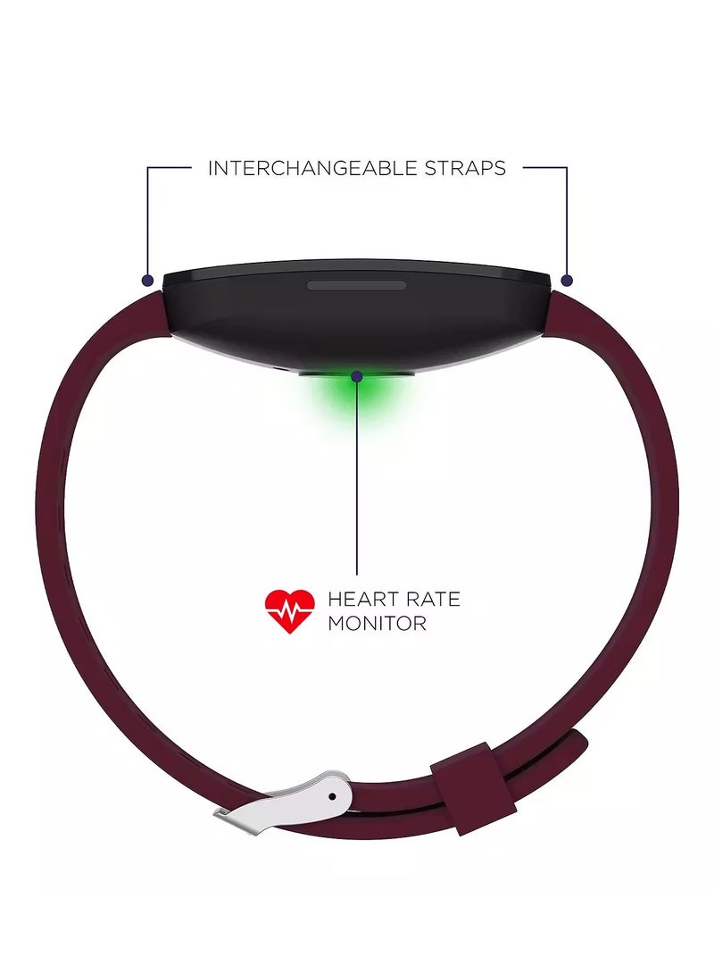 آي تاتش ساعة تتبع النشاط التفاعلية للجنسين من آي تاتش بحزام سيليكون أسودعنابي - Image 4