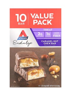 Atkins Endulge, Caramel Nut Chew Bar, 10 Bars, 1.2 oz (34 g) Each  - Image 1