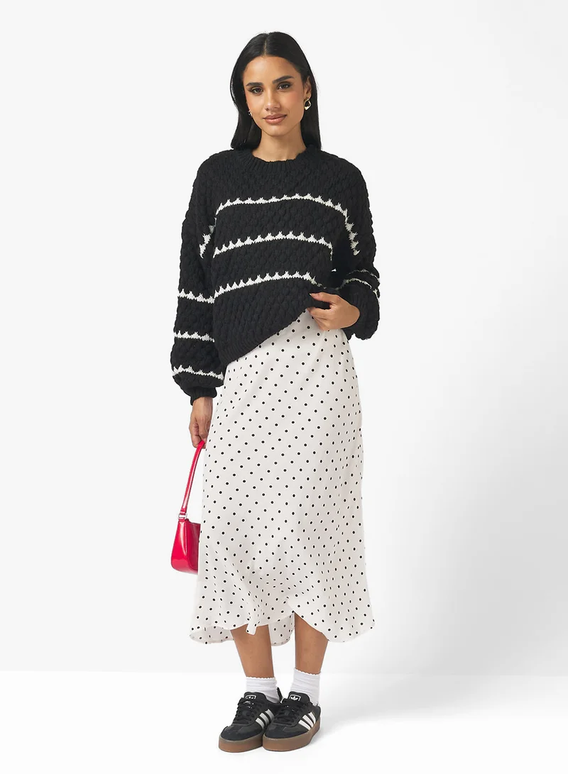 جينجر Textured Monochrome Sweater