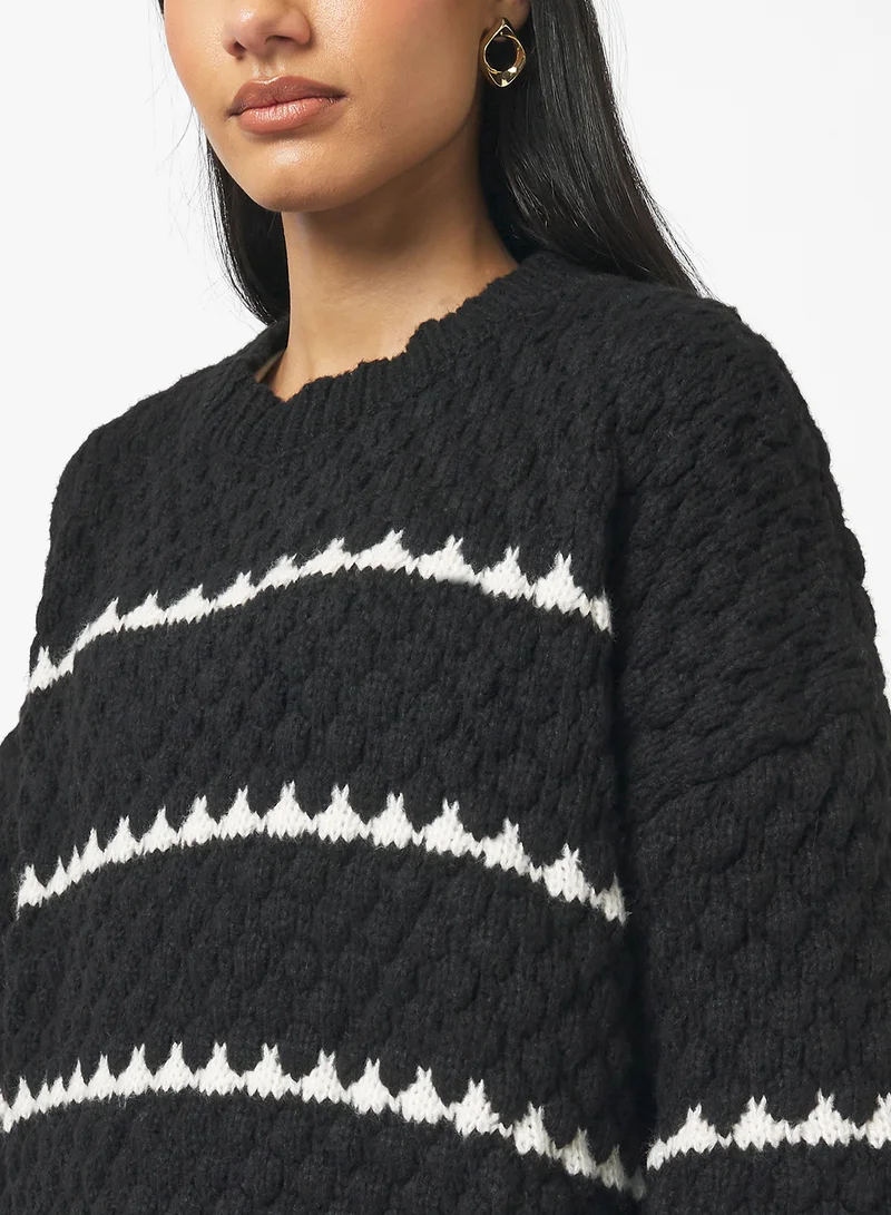 جينجر Textured Monochrome Sweater