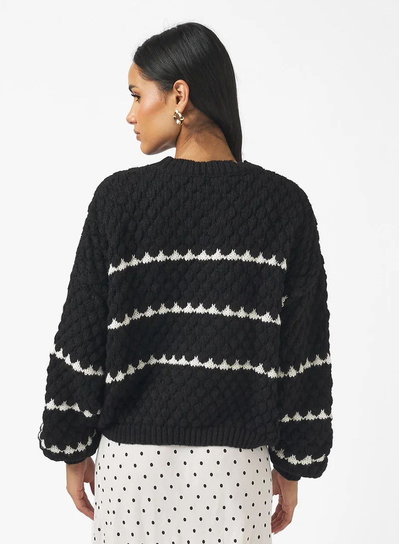 جينجر سترة أحادية اللون بنقوش