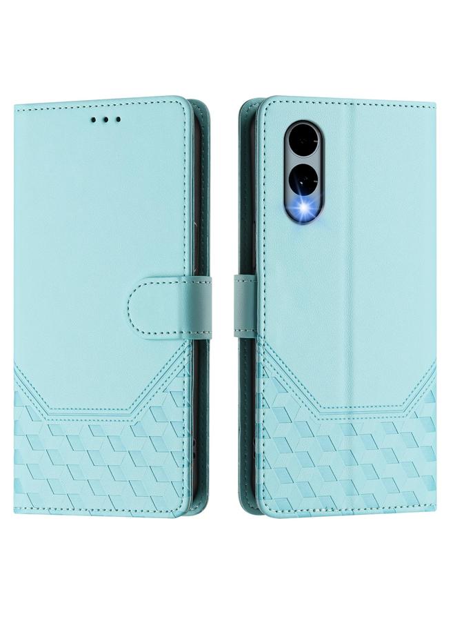 S-TOP Case For Fujitsu Arrows We2 Honeycomb Embossing RFID Leather Phone Case - Image 2