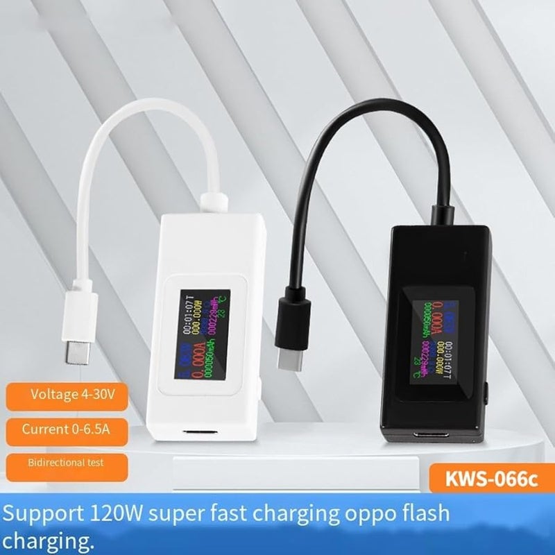 DC Tester 4 30V Voltage Current Meter For USB Charging Equipment Supports QC PD Fast Charging Protocols 065C Black - Image 4