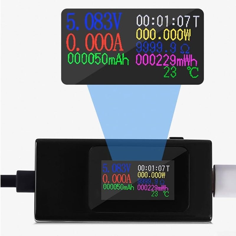 DC Tester 4 30V Voltage Current Meter For USB Charging Equipment Supports QC PD Fast Charging Protocols 065C Black - Image 3