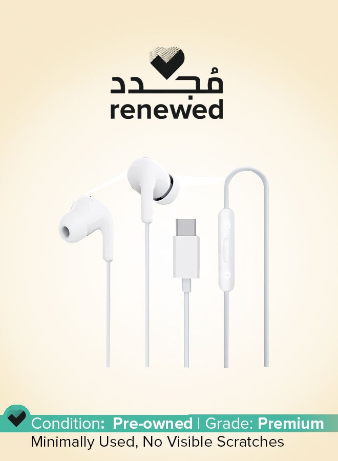 Xiaomi Renewed - Type-C In-Ear Earphones with 12.4mm Drivers, HD Microphone, and IP54 Dust & Water Resistance White - Image 1