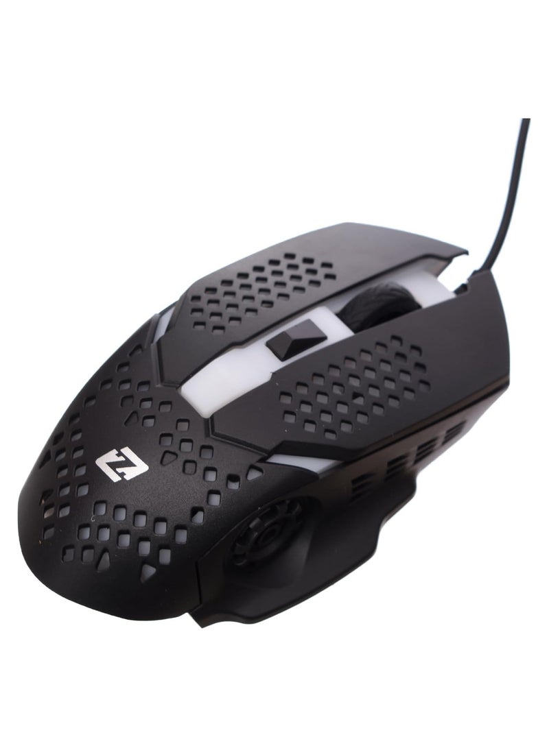 زيرو ماوس ضوئي USB سلكي 1000 نقطة في البوصة للكمبيوتر المحمول والكمبيوتر الشخصي - أسود - Image 1