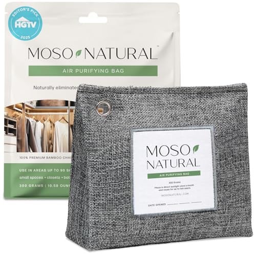 Moso Natural Air Purifying Bag 300g 1058oz Premium Bamboo Charcoal Odor Absorber for Home Pet Closet Odor Eliminator Small Room Deodorizer Charcoal Bags Last 2 Years Unscented - Image 1