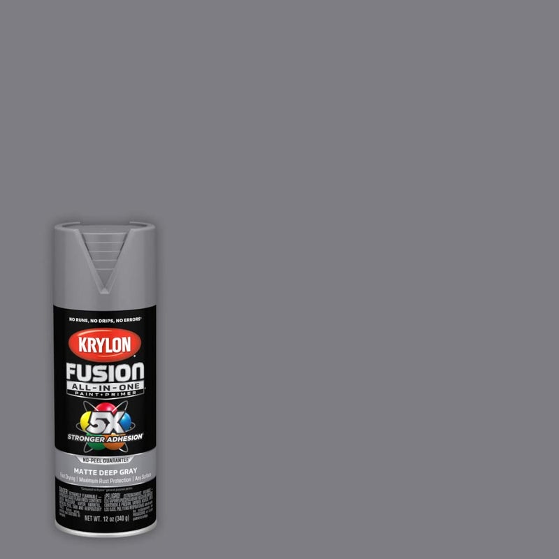 Krylon Fusion ALL-IN-ONE2914 Matte Deep Gray 12 Oz - Image 1