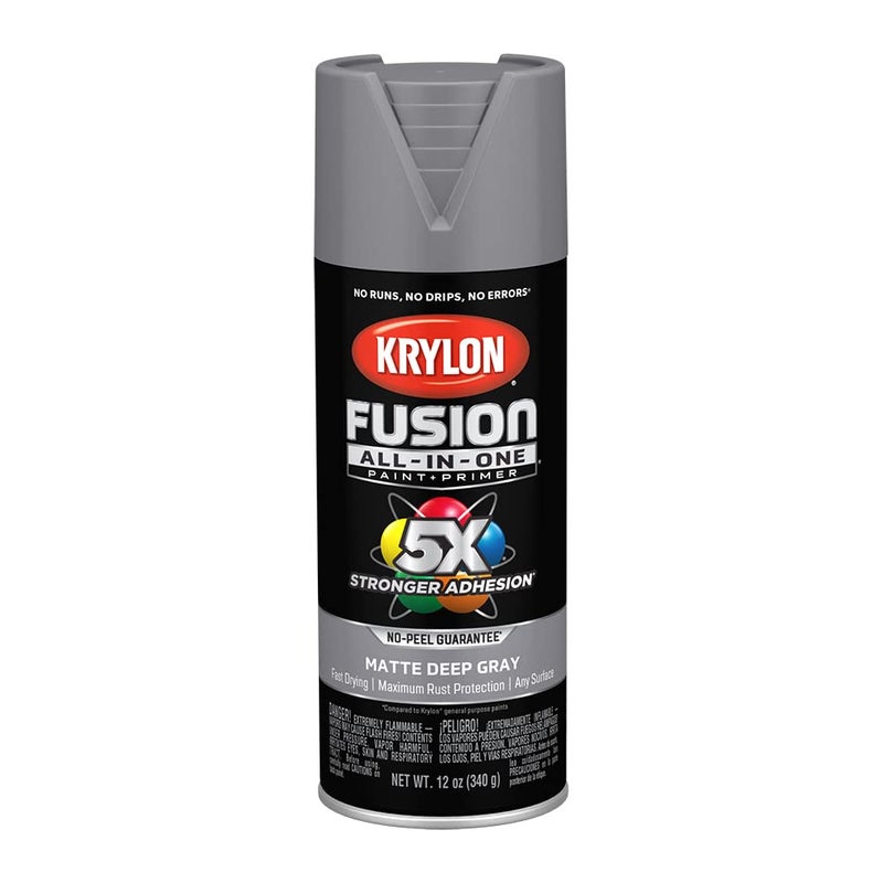 Krylon Fusion ALL-IN-ONE2914 Matte Deep Gray 12 Oz - Image 2
