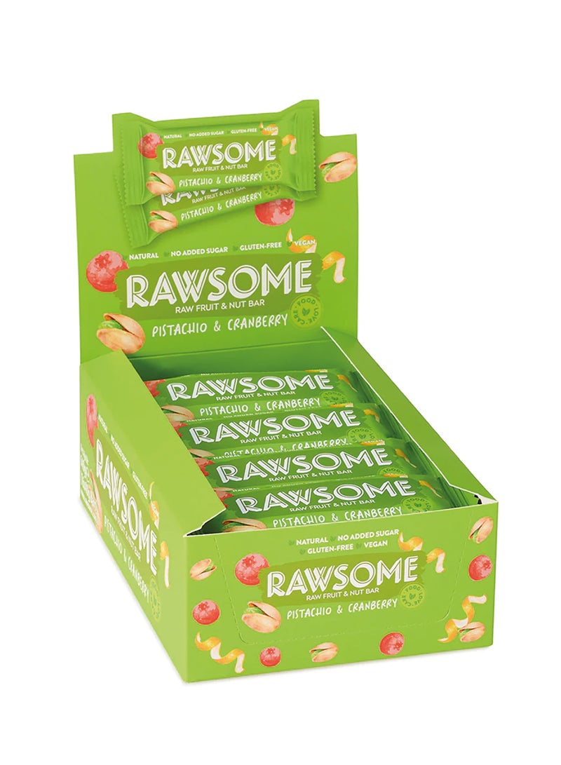 Rawsome Pistachio & Cranberry Fruit & Nut Bar | Gluten Free | No Added Sugar | 16x40g - Image 1