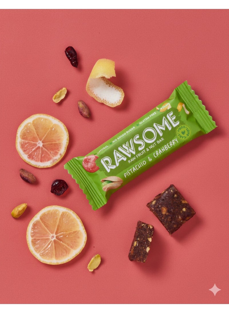 Rawsome Pistachio & Cranberry Fruit & Nut Bar | Gluten Free | No Added Sugar | 16x40g - Image 3
