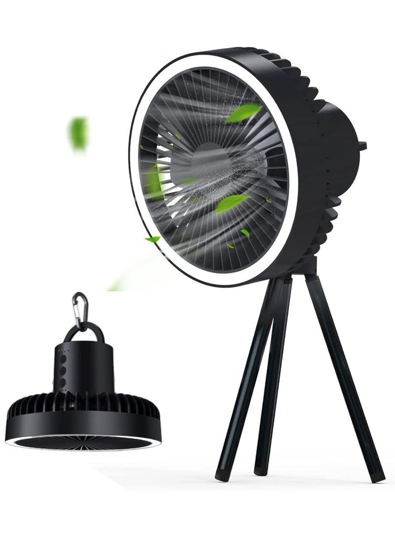 AROAQ 10000mAh Rechargeable Battery Operated Personal Outdoor Desk Fan,3 Speed Outdoor Tent Fan with Tripod,Table Fans with Hanging Ring for Outdoor or Indoor  - Image 1