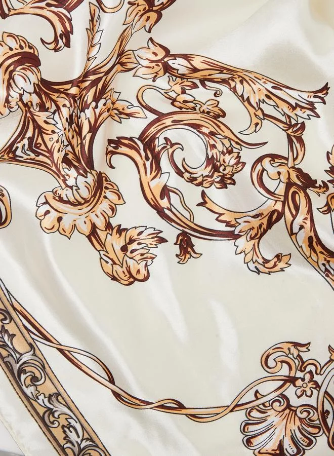 Styli White Baroque Print Bandana
