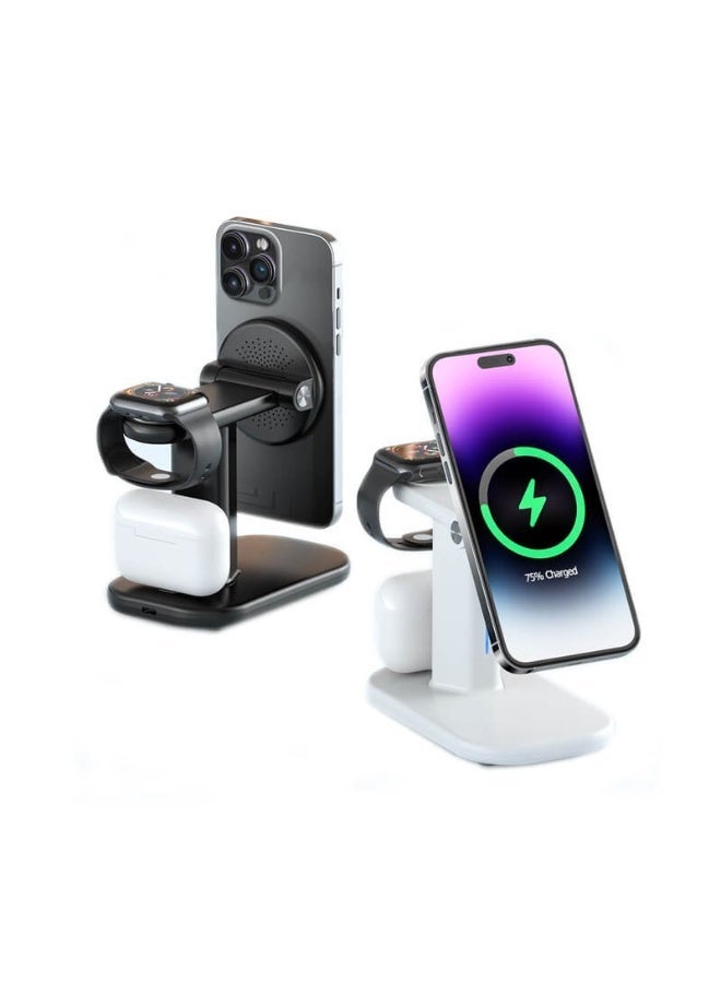 ريتش لايف محطة شحن لاسلكية قابلة للطي 3 في 1، قاعدة شحن سريعة للسفر مع ضوء ليلي لأجهزة Apple iPhone و iWatch و AirPods - Image 1