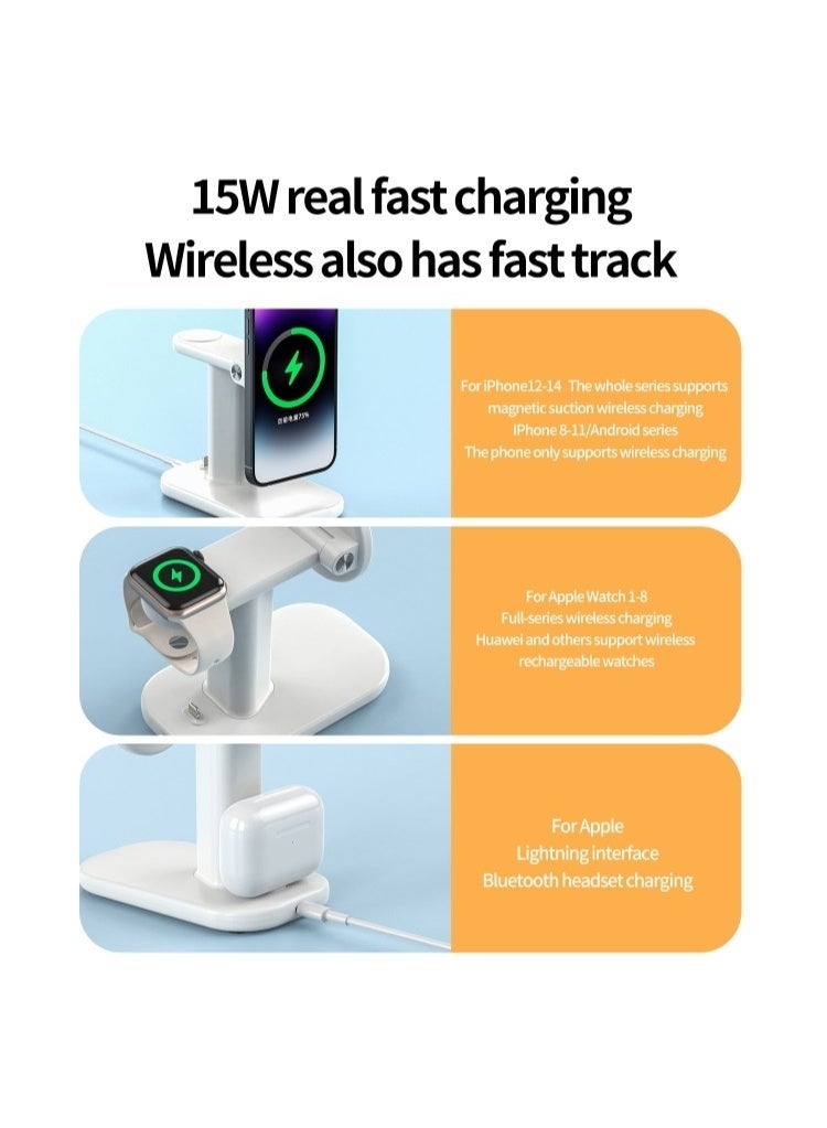 Rich Life 3-in-1 Foldable Wireless Charging Station for iPhone, Apple Watch & AirPods | Fast Charging Travel Dock with Magnetic Phone Stand & Night Light | Portable Multi-Device Charging Stand for Home, Office & Travel - Image 5