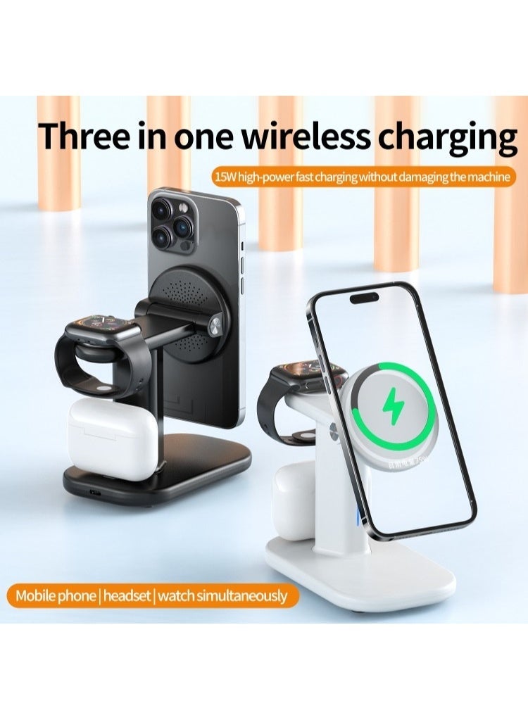Rich Life 3-in-1 Foldable Wireless Charging Station for iPhone, Apple Watch & AirPods | Fast Charging Travel Dock with Magnetic Phone Stand & Night Light | Portable Multi-Device Charging Stand for Home, Office & Travel - Image 2