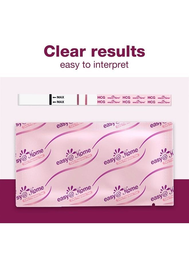 Easy@Home - Pregnancy Test Strips Kit, Powered by Premom Ovulation Predictor iOS and Android APP, 20 HCG Tests - Image 1