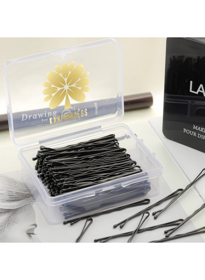 كان برنسيس مجموعة دبابيس شعر مكونة من 100 قطعة مقاس 2 بوصة ومشابك تثبيت آمنة للنساء والفتيات وصالونات تصفيف الشعر مع صندوق تخزين شفاف (أسود) - Image 4