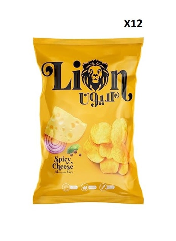 Lion Lion Chips Cheese flavor 60g Pack of 12 