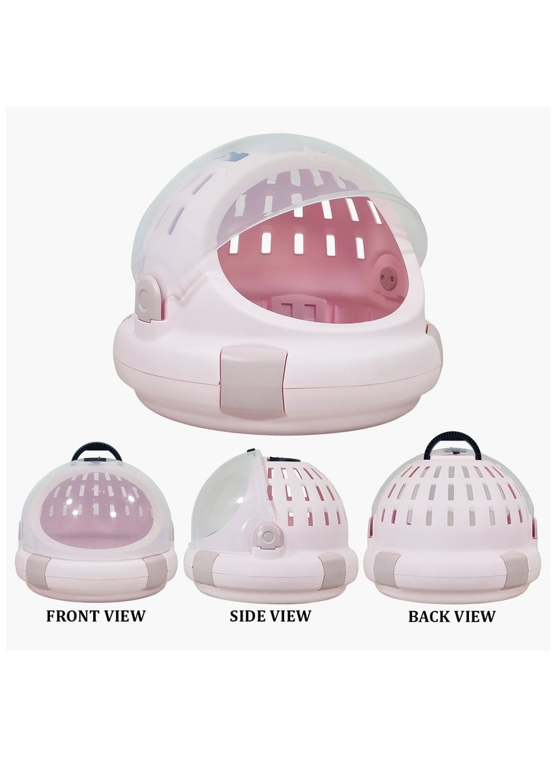MAJIBAO Cat litter box with transparent capsule, Fully enclosed rounded cat litter box prevents sand leakage, Suitable for small and medium cats, Cat toilet reduces odor 42 cm (Pink)  - Image 3