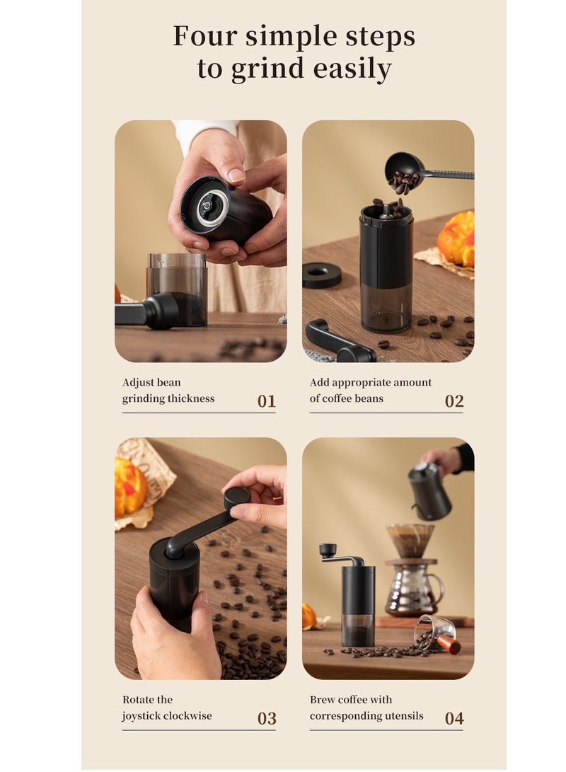 Manual Small Conical Burr Coffee Grinder, Ceramic Mill, Hand Crank,Portable,Perfect for Espresso maker at home,Travel,Camping,Internal Adjustable Setting - Image 4